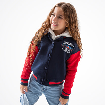 Hot Wheels Navy Cotton Baseball Jacket