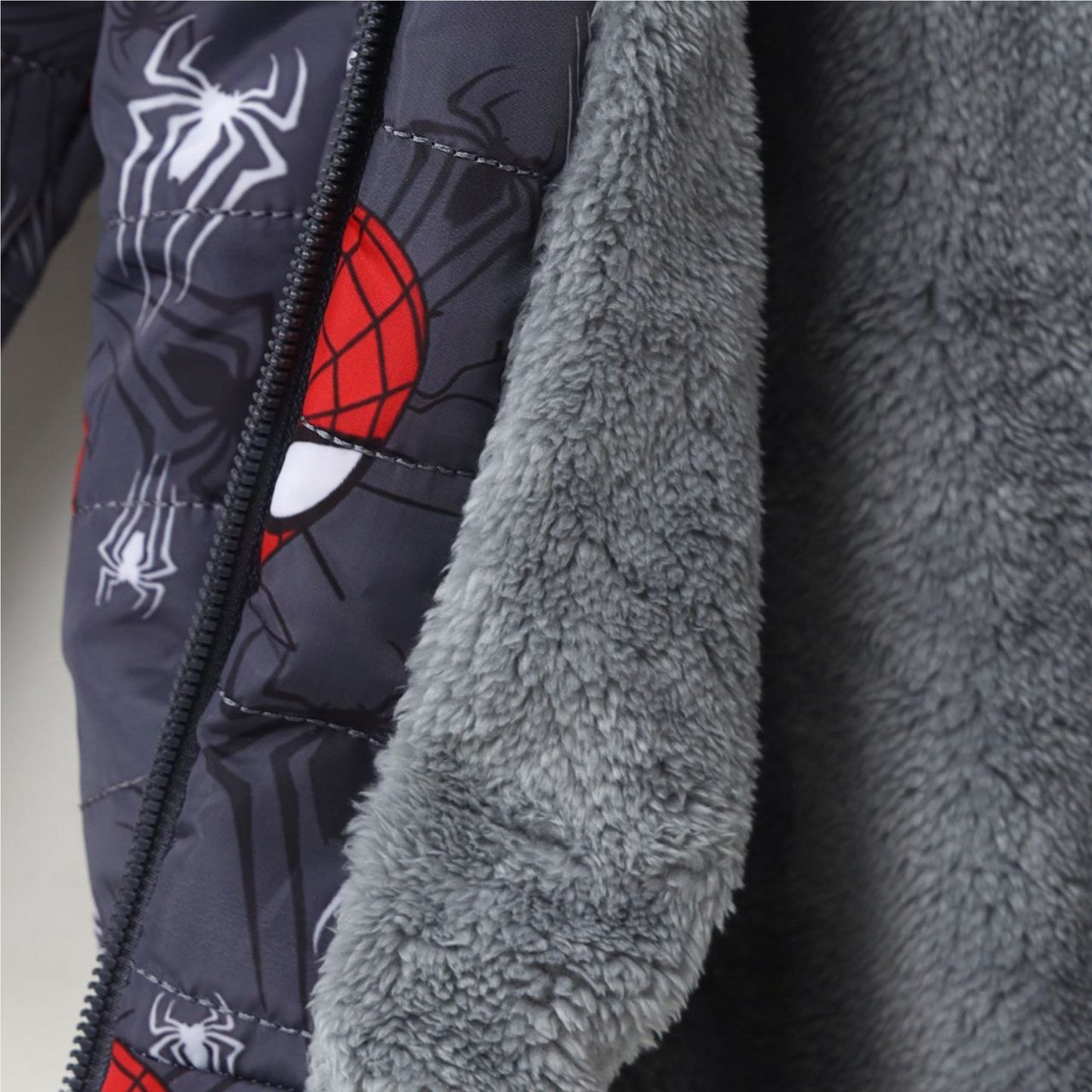 Spiderman Grey Lined Puffer Jacket