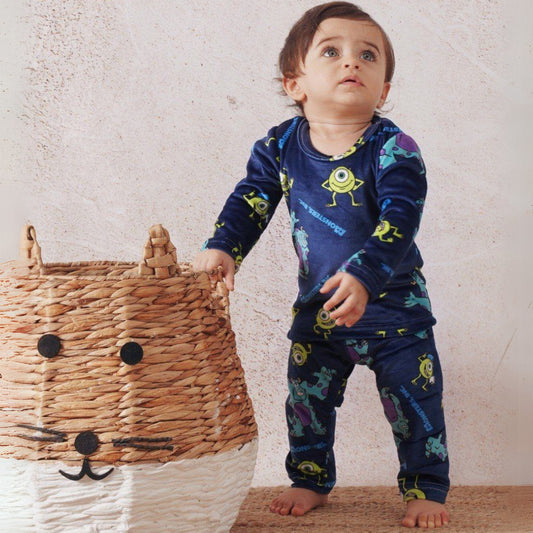 Monsters Inc. Navy Fleece Pyjama Set (Model 1)