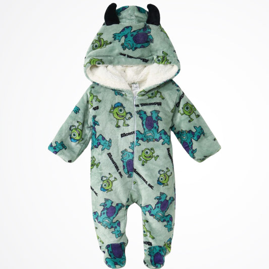 Monsters Inc. Mint Green Fleece Hooded Onesies