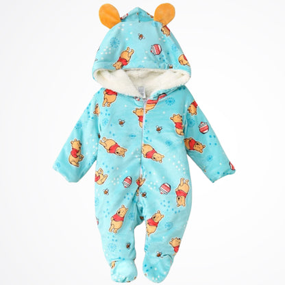 Winnie The Pooh Turquoise Fleece Hooded Onesies