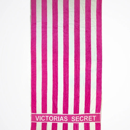 Striped Pink Cotton Beach Towel