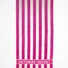 Striped Pink Cotton Beach Towel