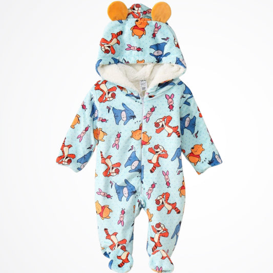 Winnie The Pooh Light Blue Fleece Hooded Onesies