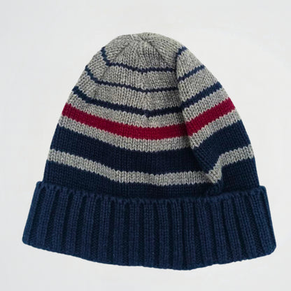Striped Navy/Grey Wool Ice Cap (Model 02)