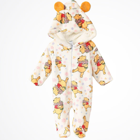 Winnie The Pooh Light Pink Fleece Hooded Onesies