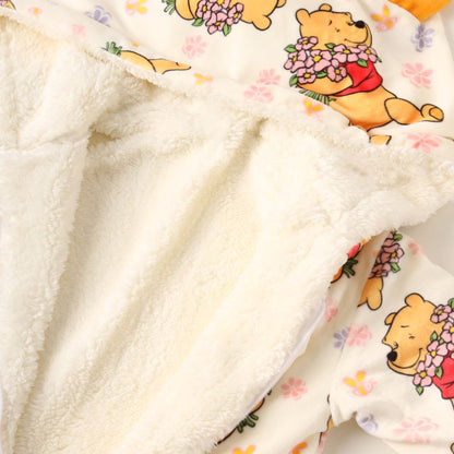 Winnie The Pooh Light Pink Fleece Hooded Onesies