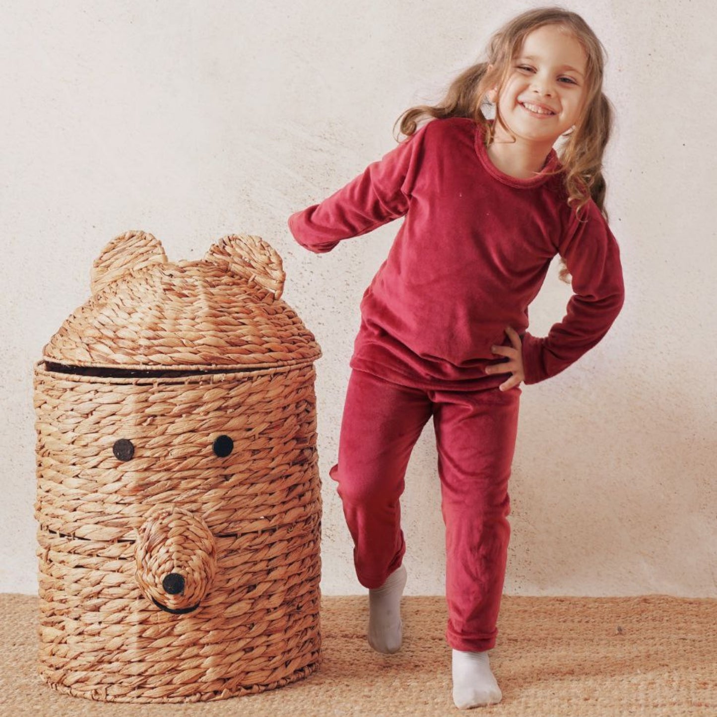 Basic Burgundy Fleece Pyjama Set