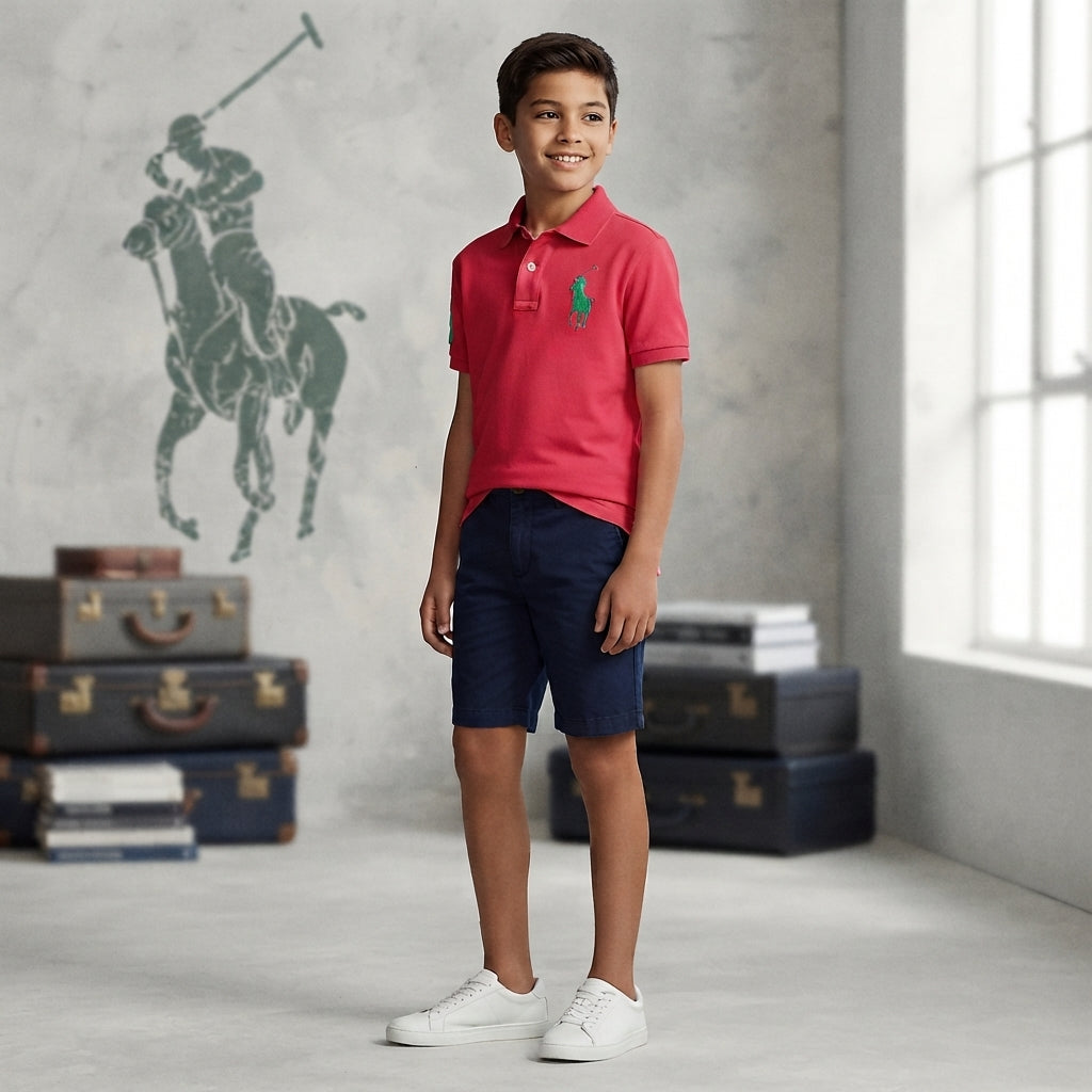 Basic Cotton Short-Sleeved Polo Shirt