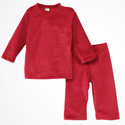 Basic Burgundy Fleece Pyjama Set