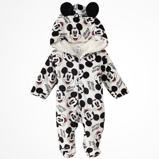 Mickey Mouse White Fleece Hooded Onesies