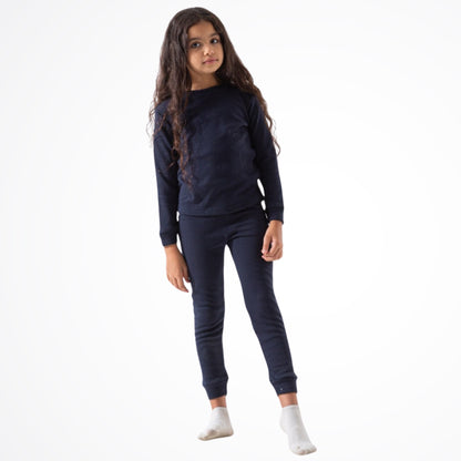 Basic Navy Cotton Thermal Pyjama Set