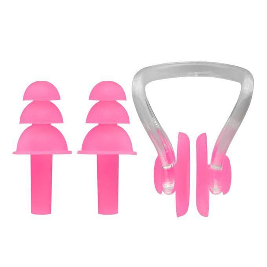 Soft Pink Silicone Nose clip And Earplugs