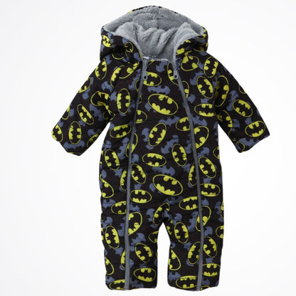 Batman Black Lined Puffer Hooded Rainsuit