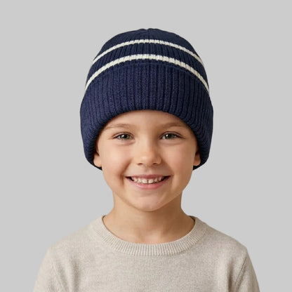 Striped Navy Fleece Ice Cap