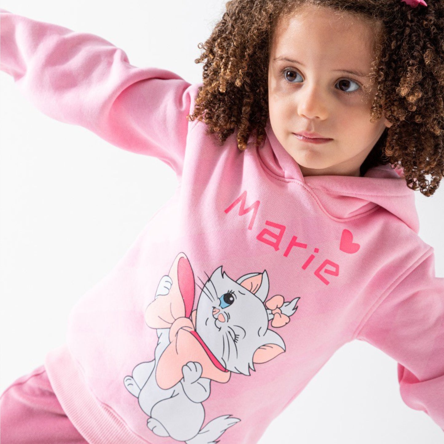 Marie The Cat Pink Cotton Hoodie