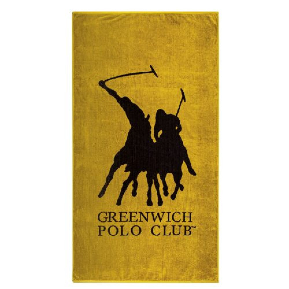 Greenwich Polo Club Olive Yellow Cotton Beach Towel