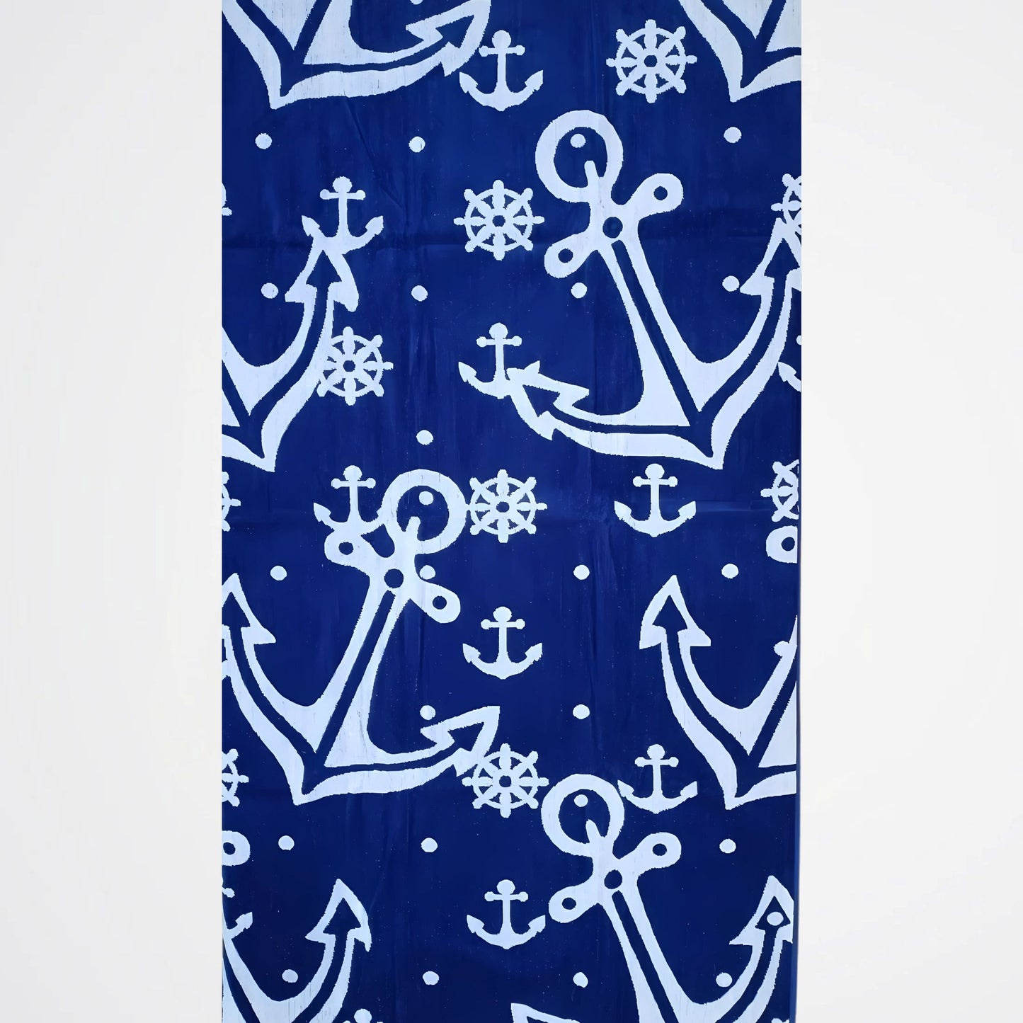 Nautical Anchor Blue Cotton Beach Towel