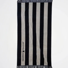 Greenwich Polo Club Striped Black Cotton Beach Towel