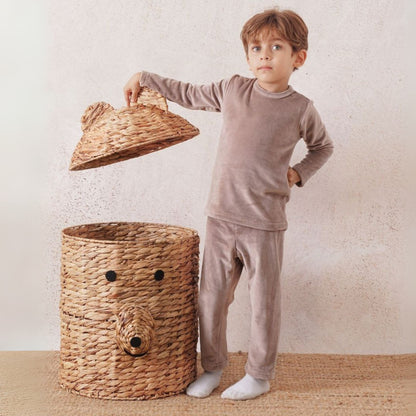 Basic Beige Fleece Pyjama Set