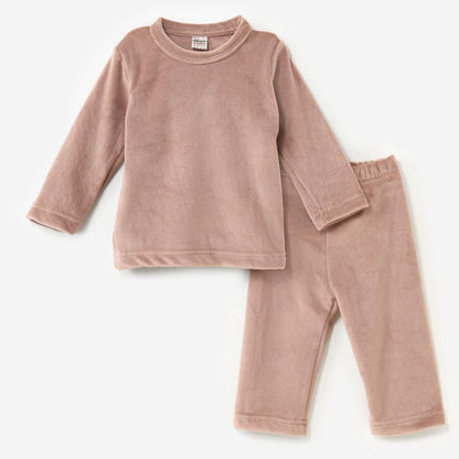 Basic Beige Fleece Pyjama Set