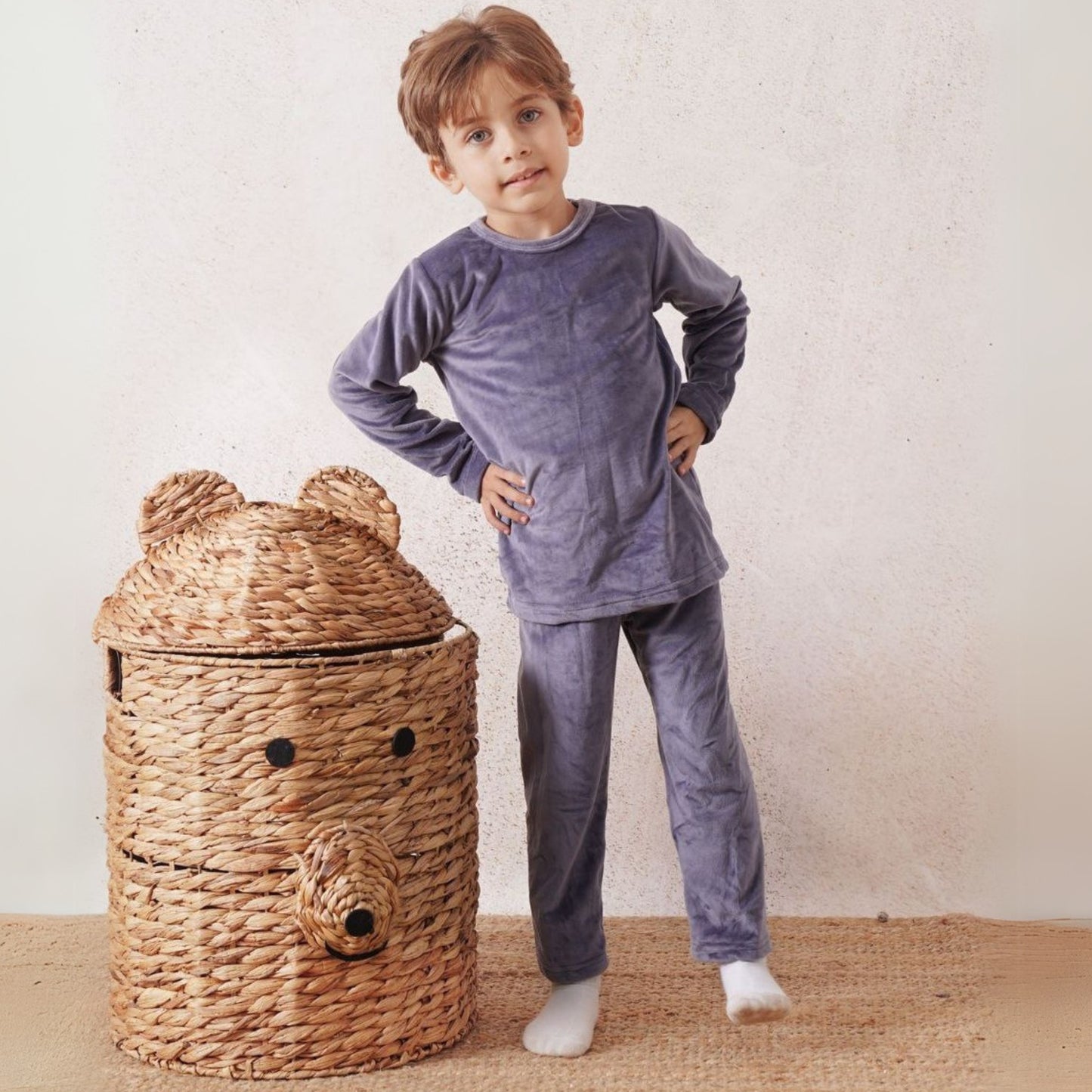 Basic Grey Fleece Pyjama Set