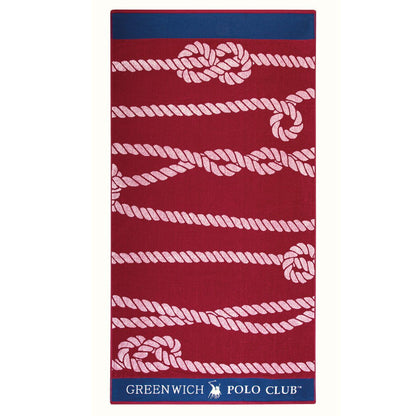 Greenwich Polo Club Red Cotton Beach Towel