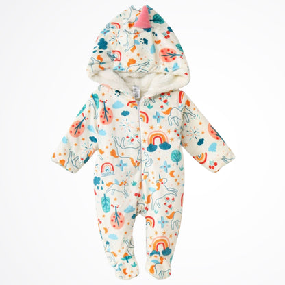 Unicorn White Fleece Hooded Onesies