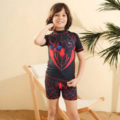 Spiderman & Miles Morales Black Rash Guard Swim Set