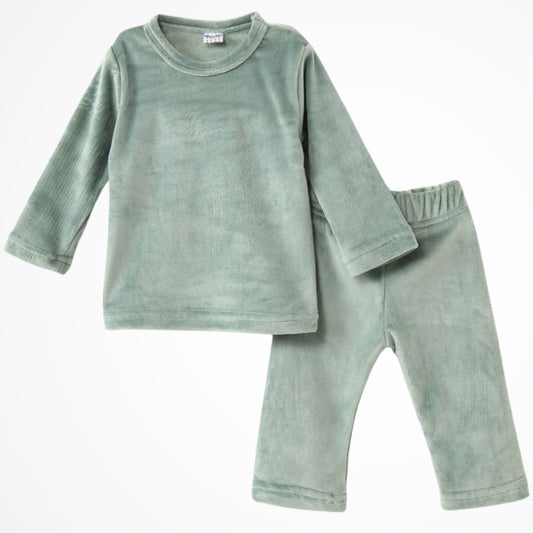 Basic Mint Green Fleece Pyjama Set