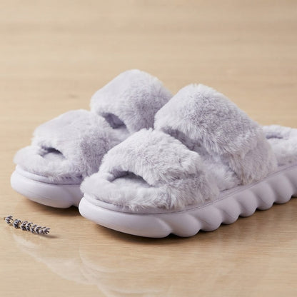 Double Band Plush Slippers