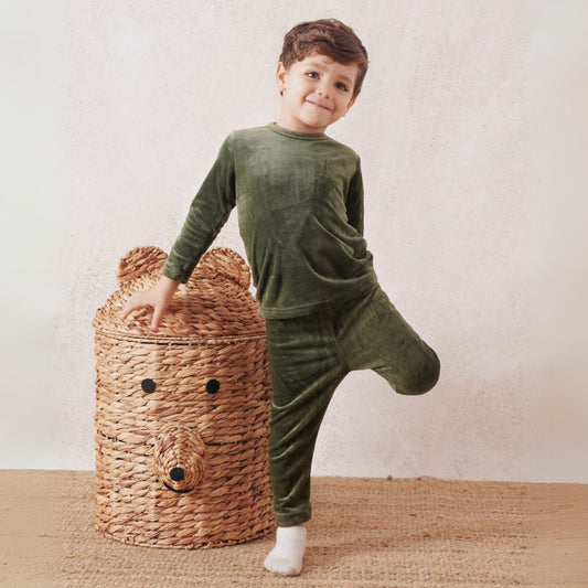 Basic Green Fleece Pyjama Set