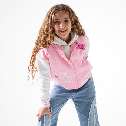 Hello Kitty Pink Cotton Baseball Jacket