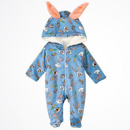 Bugs Bunny Blue Fleece Hooded Onesies