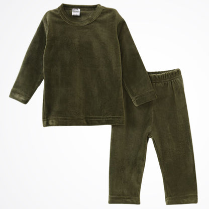 Basic Green Fleece Pyjama Set