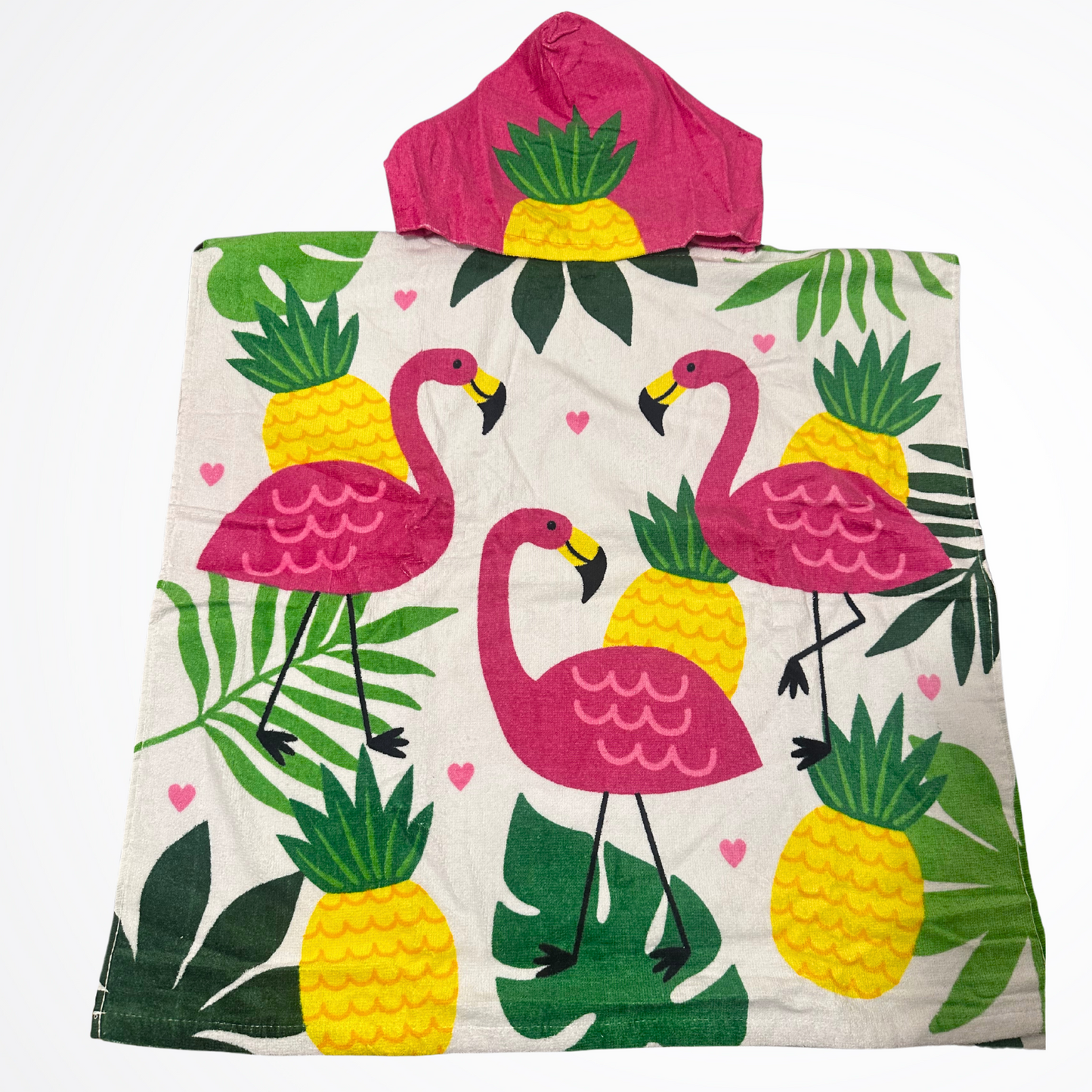 Flamingo and Leaf Beach Poncho