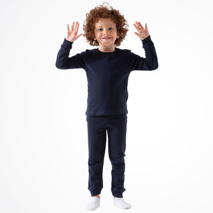 Basic Navy Cotton Thermal Pyjama Set