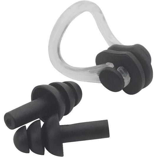 Soft Black Silicone Nose clip And Earplugs