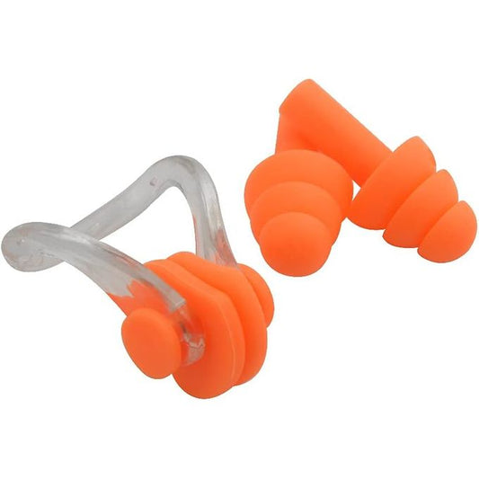 Soft Orange Silicone Nose clip And Earplugs