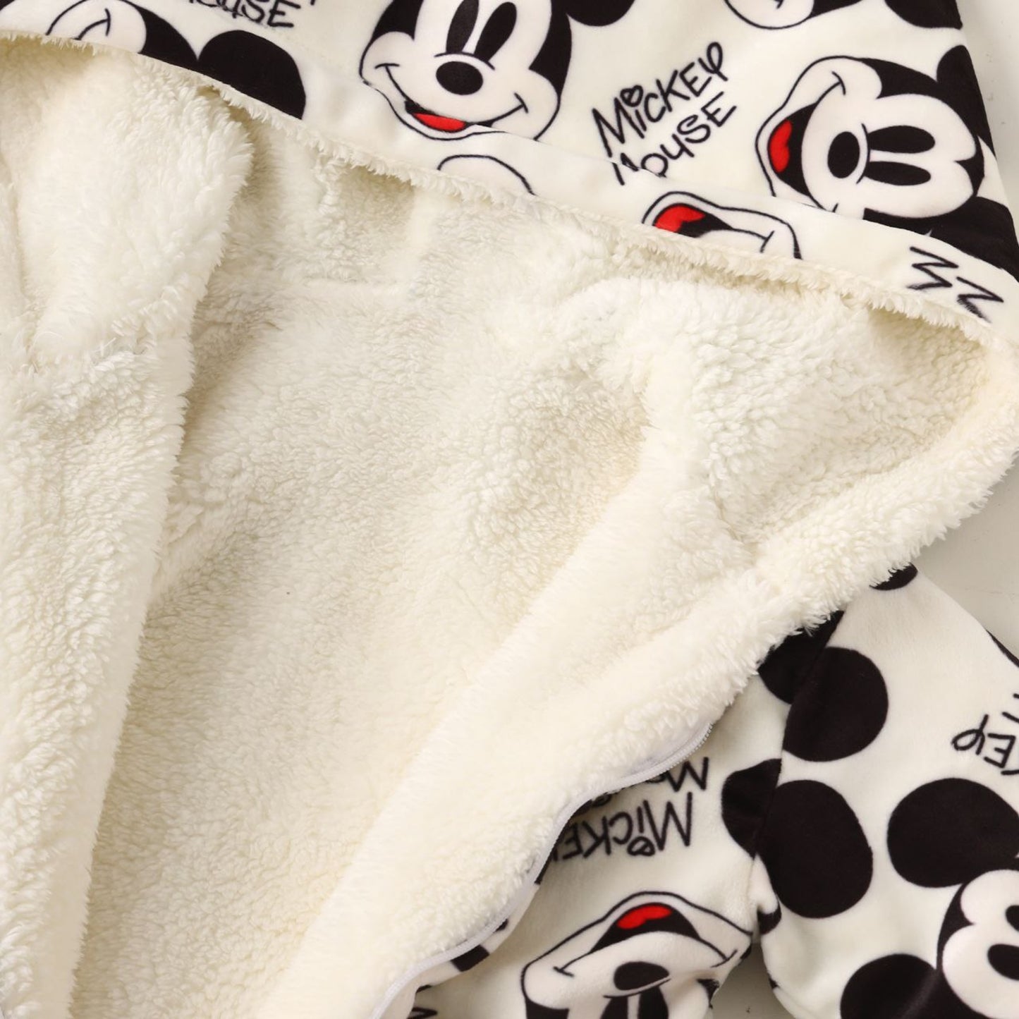 Mickey Mouse White Fleece Hooded Onesies