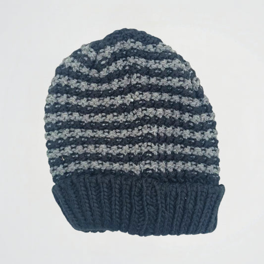 Striped Navy/Grey Wool Ice Cap