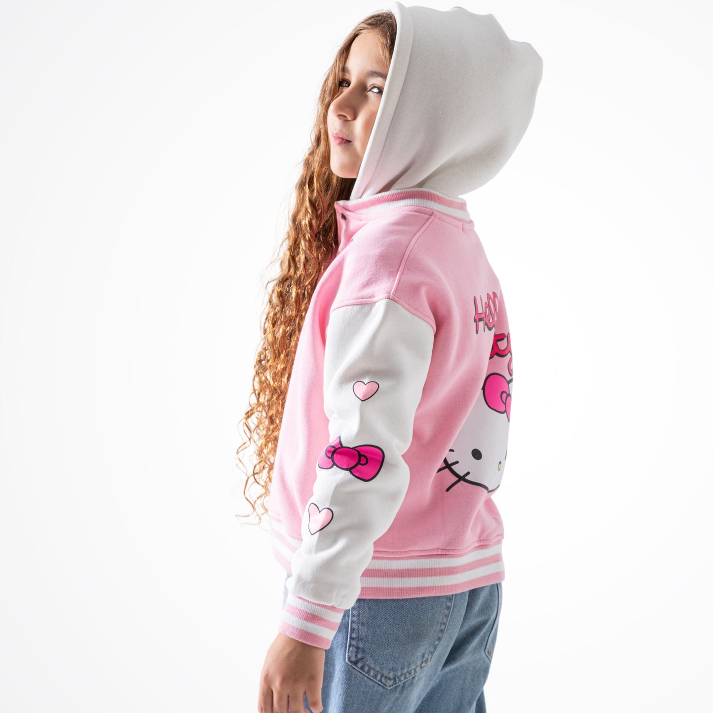 Hello Kitty Pink Cotton Baseball Jacket