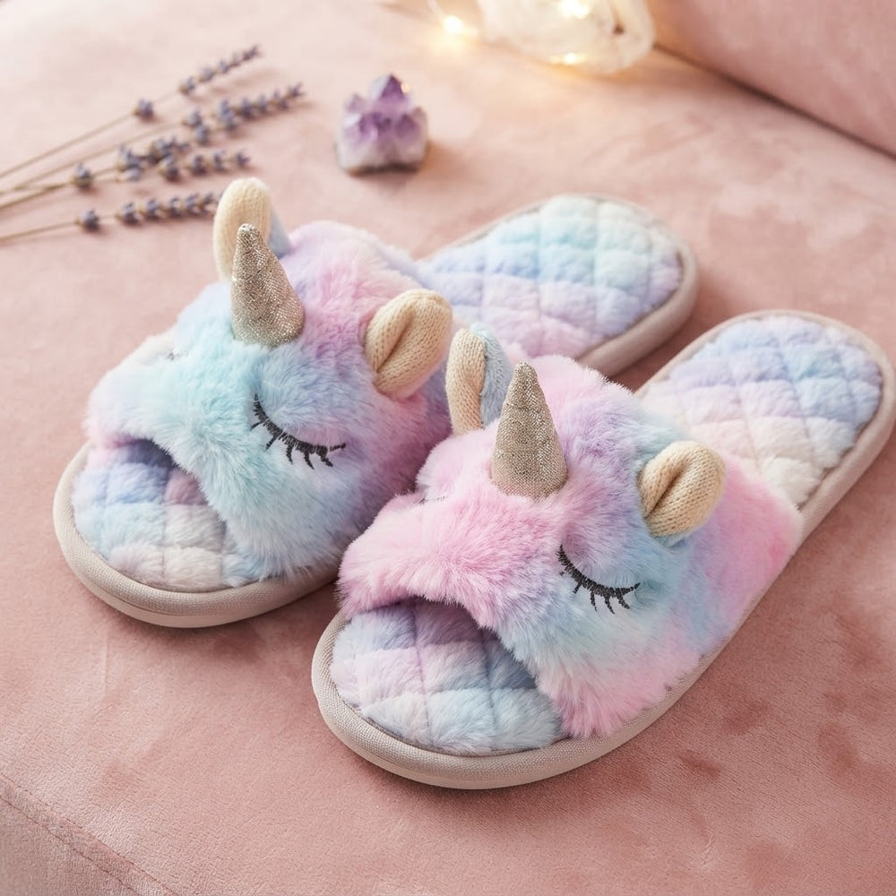 Unicorn Plush Slippers