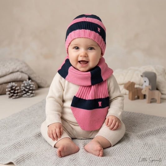 Striped Wool Ice Cap Set