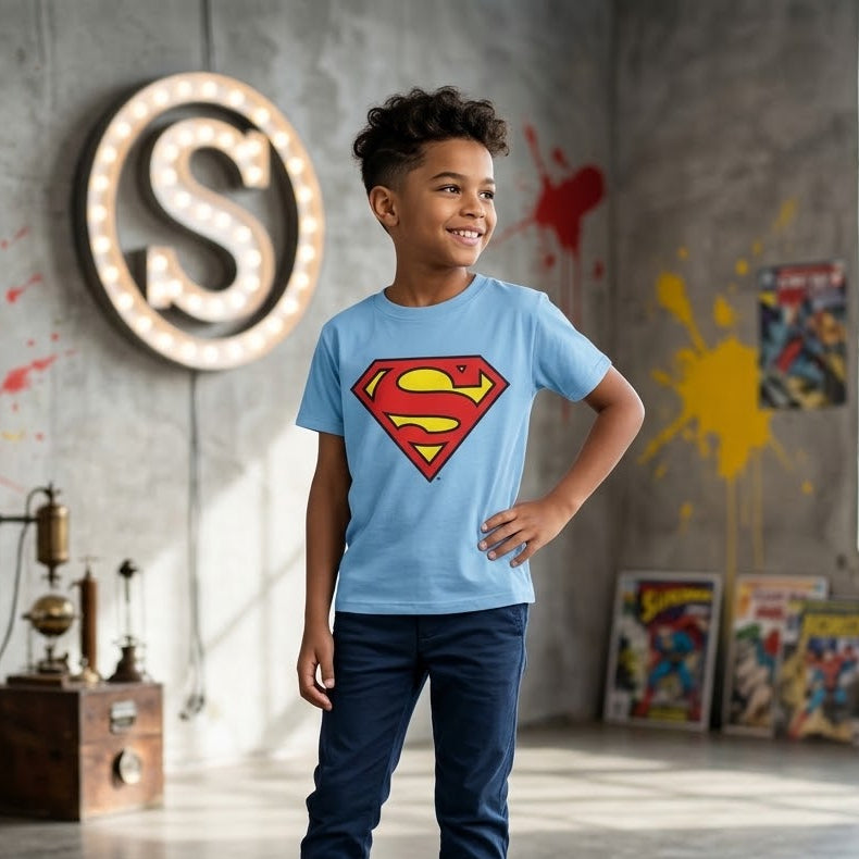 Superman Light Blue Cotton T-Shirt