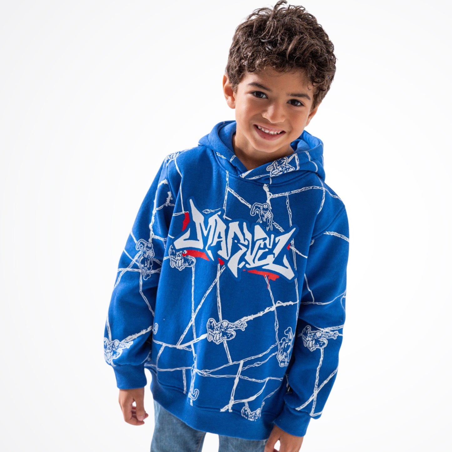 Spiderman Blue Cotton Hoodie