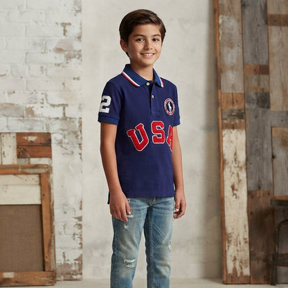 Basic Cotton Short-Sleeved Polo Shirt