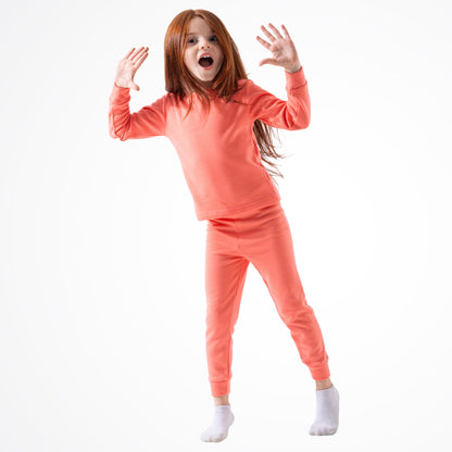 Basic Peach Cotton Thermal Pyjama Set