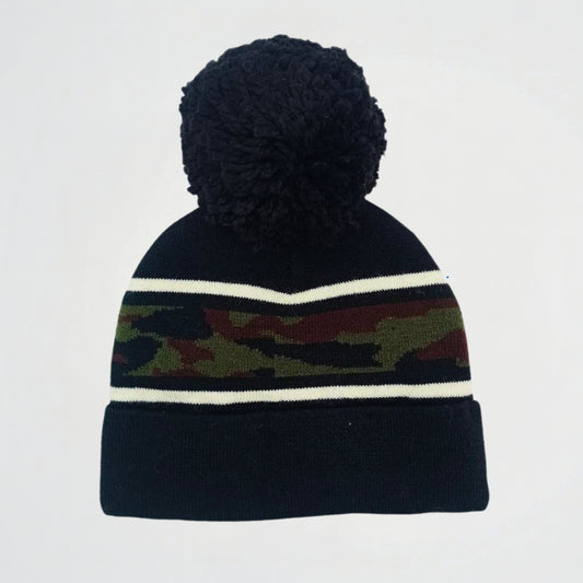Camouflage Striped Navy Fleece Ice Cap