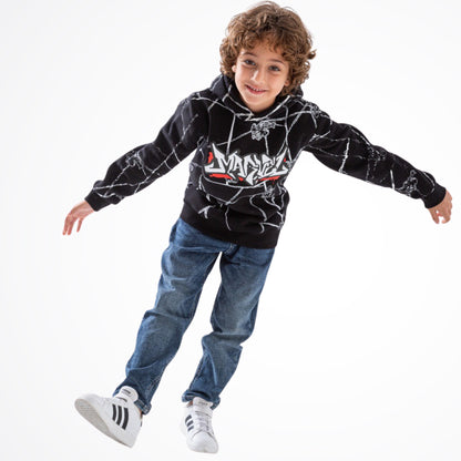 Spiderman Black Cotton Hoodie